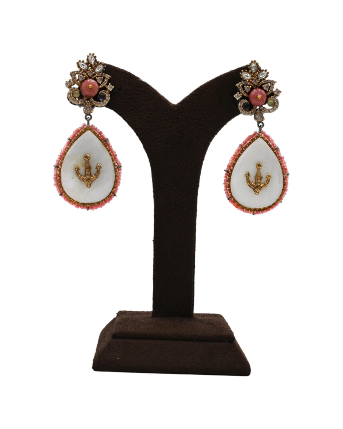 Elegant Teardrop Earrings with Anchor Design