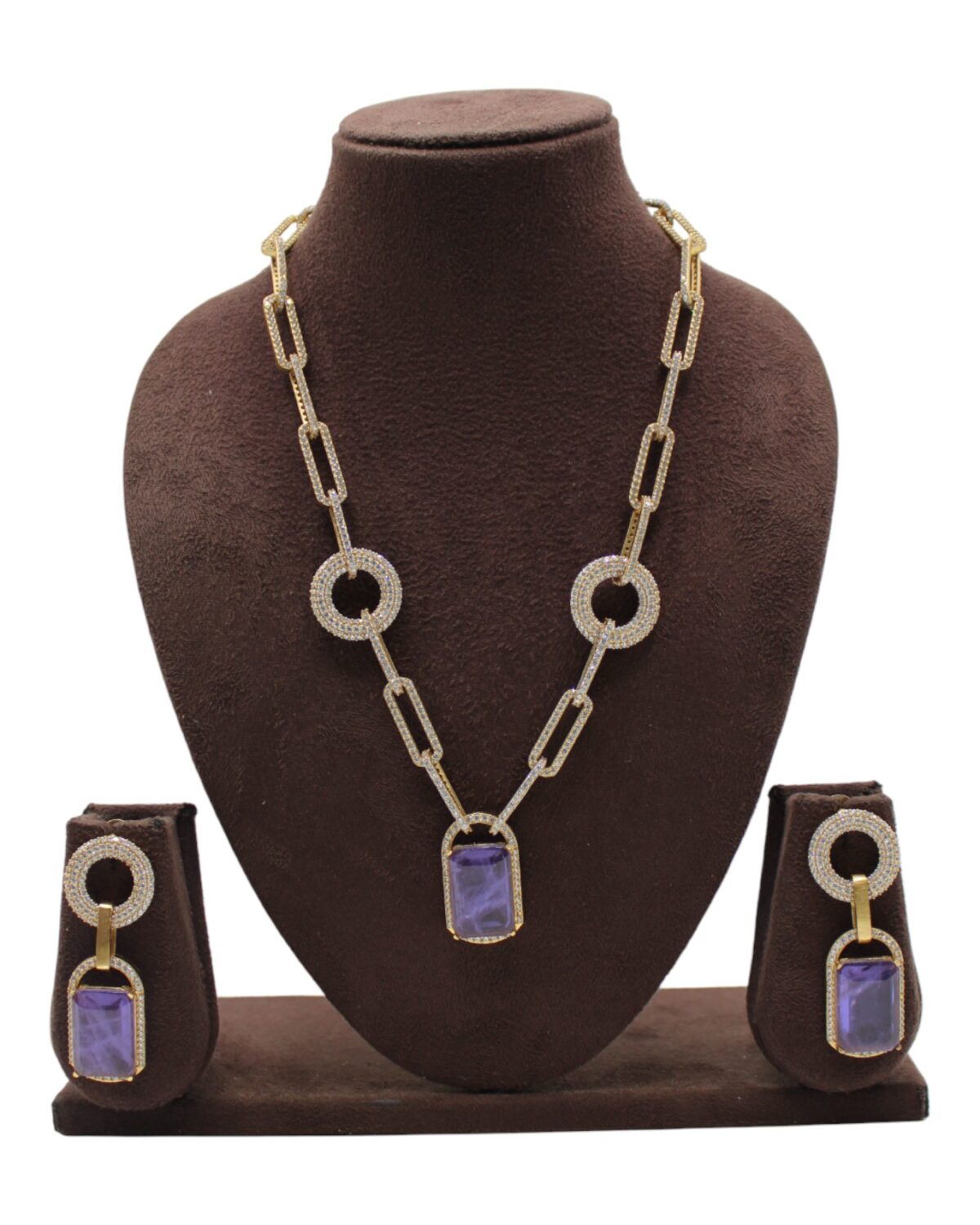 Elegant Amethyst and Diamond Jewelry Set