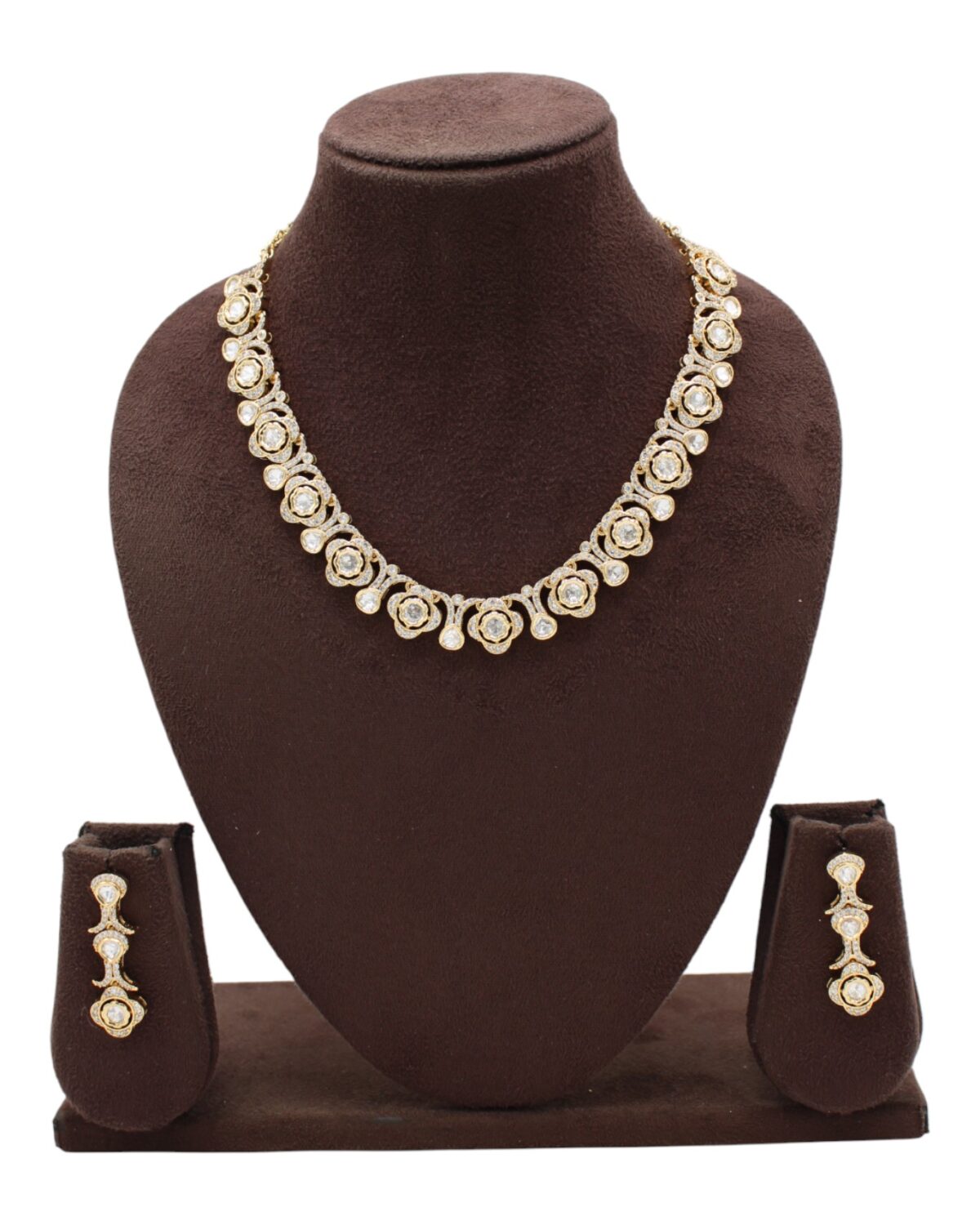 Elegant Gold Floral Necklace and Earring Set