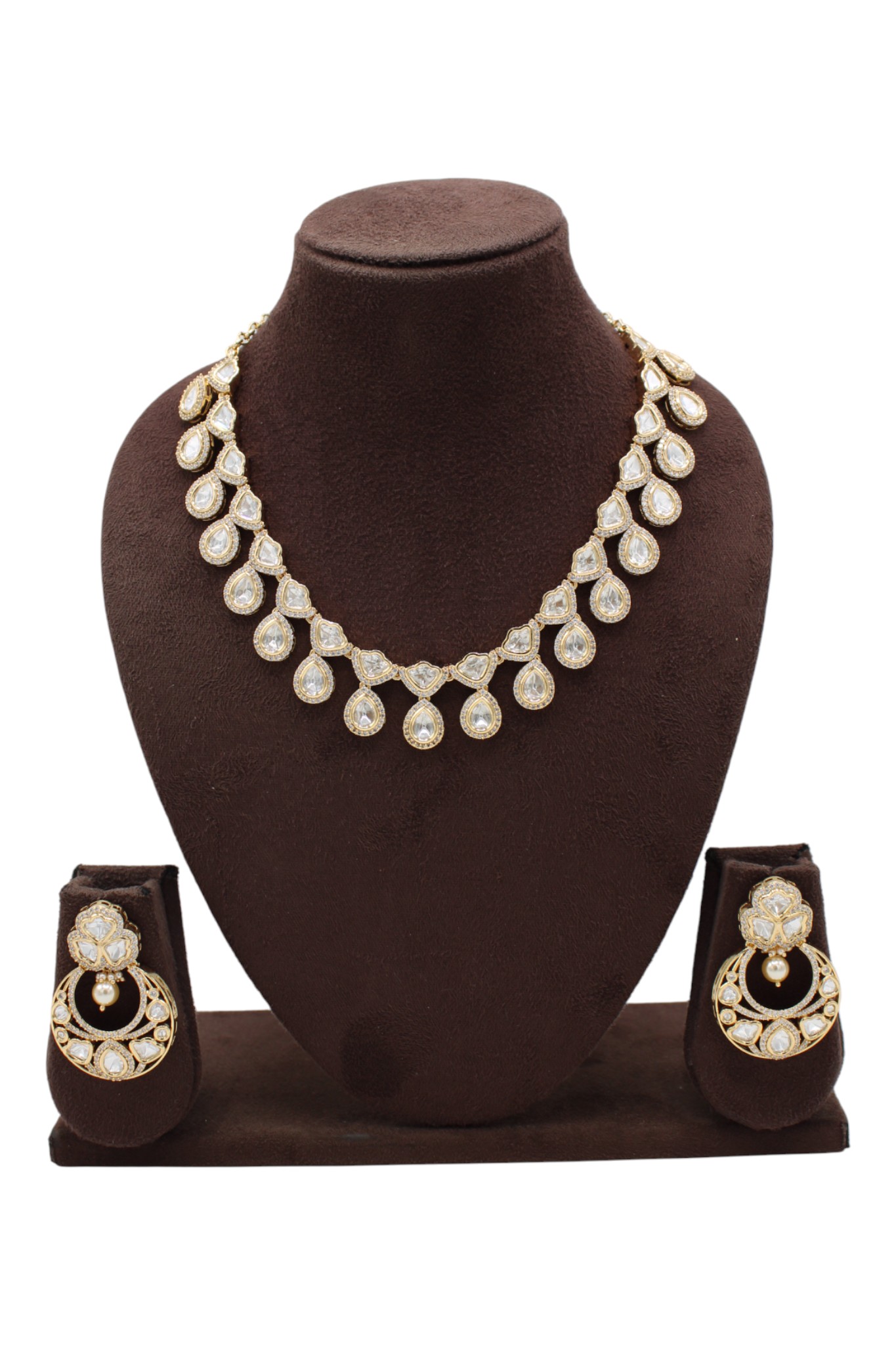 Elegant Gold and Diamond-Style Jewelry Set