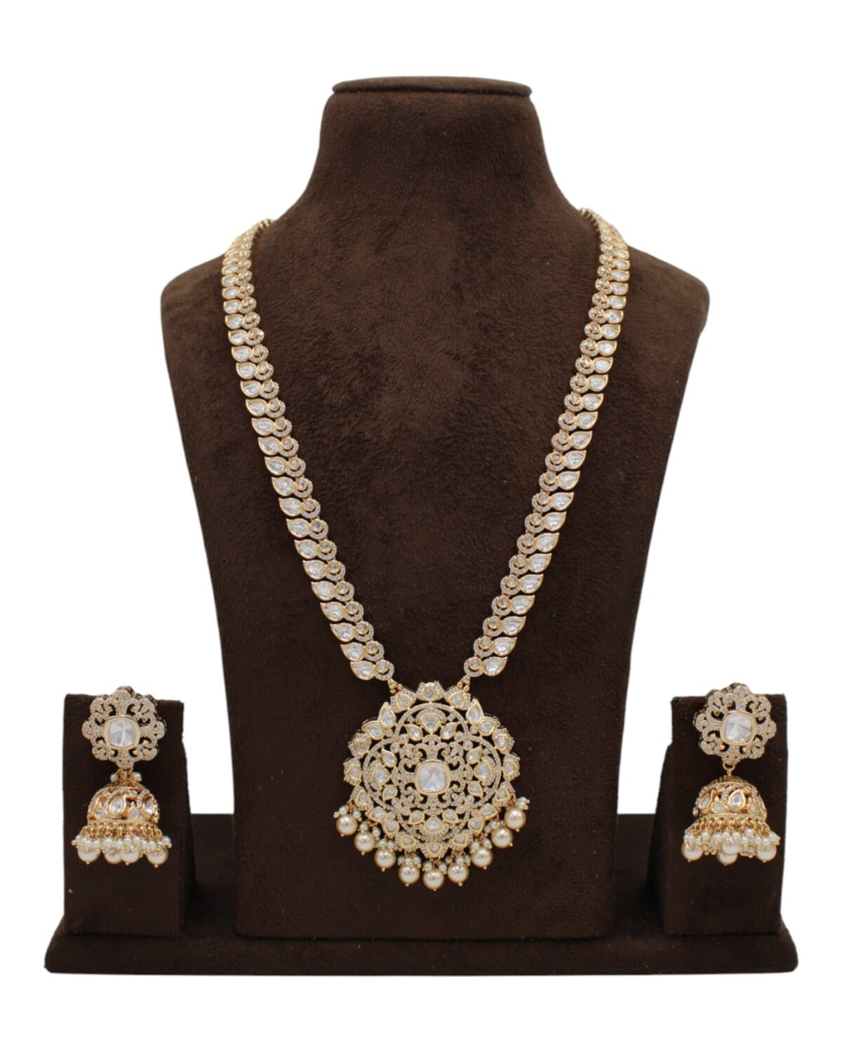 Elegant Gold-Plated Necklace and Earring Set