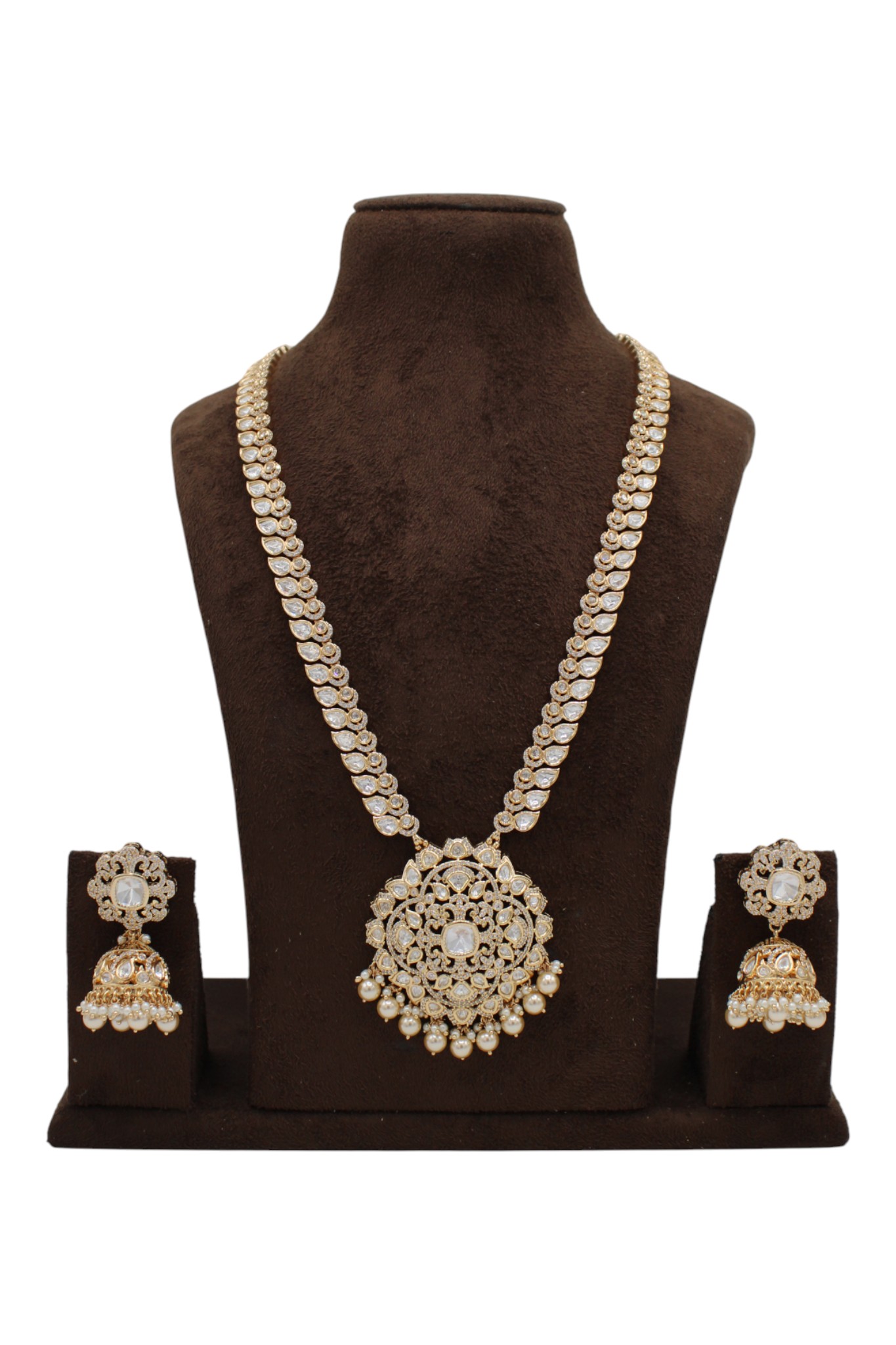 Elegant Gold-Plated Necklace and Earring Set