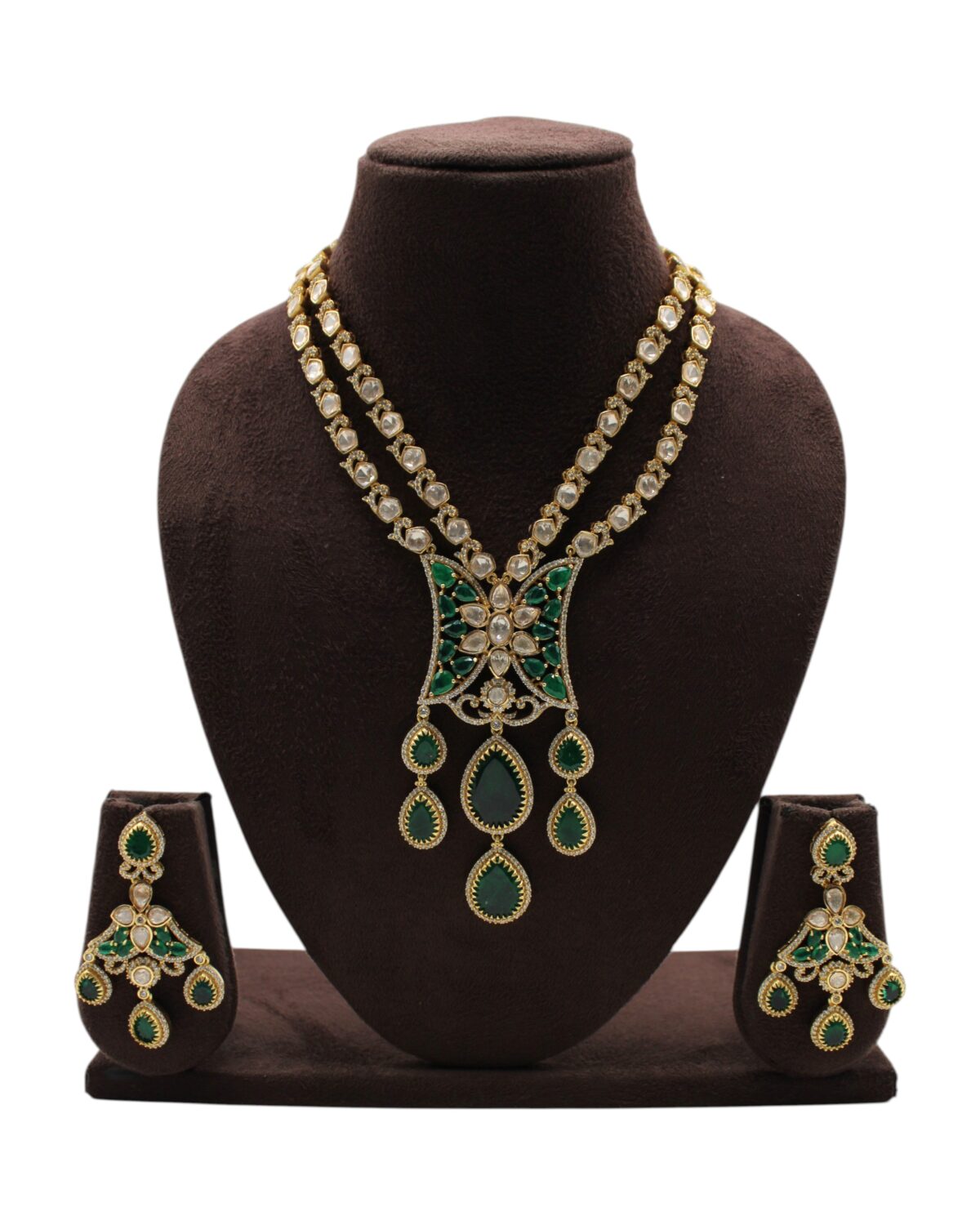 Elegant Green and Gold Jewelry Set