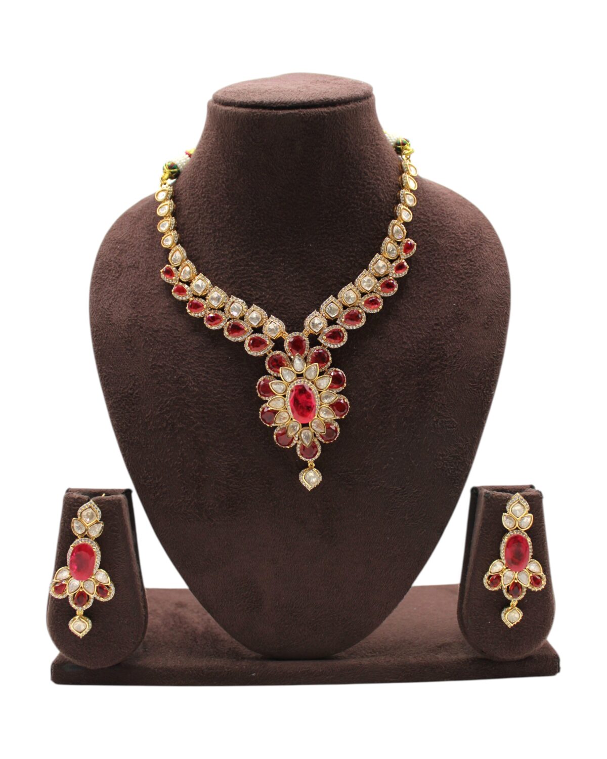 Elegant Red and Gold Jewelry Set