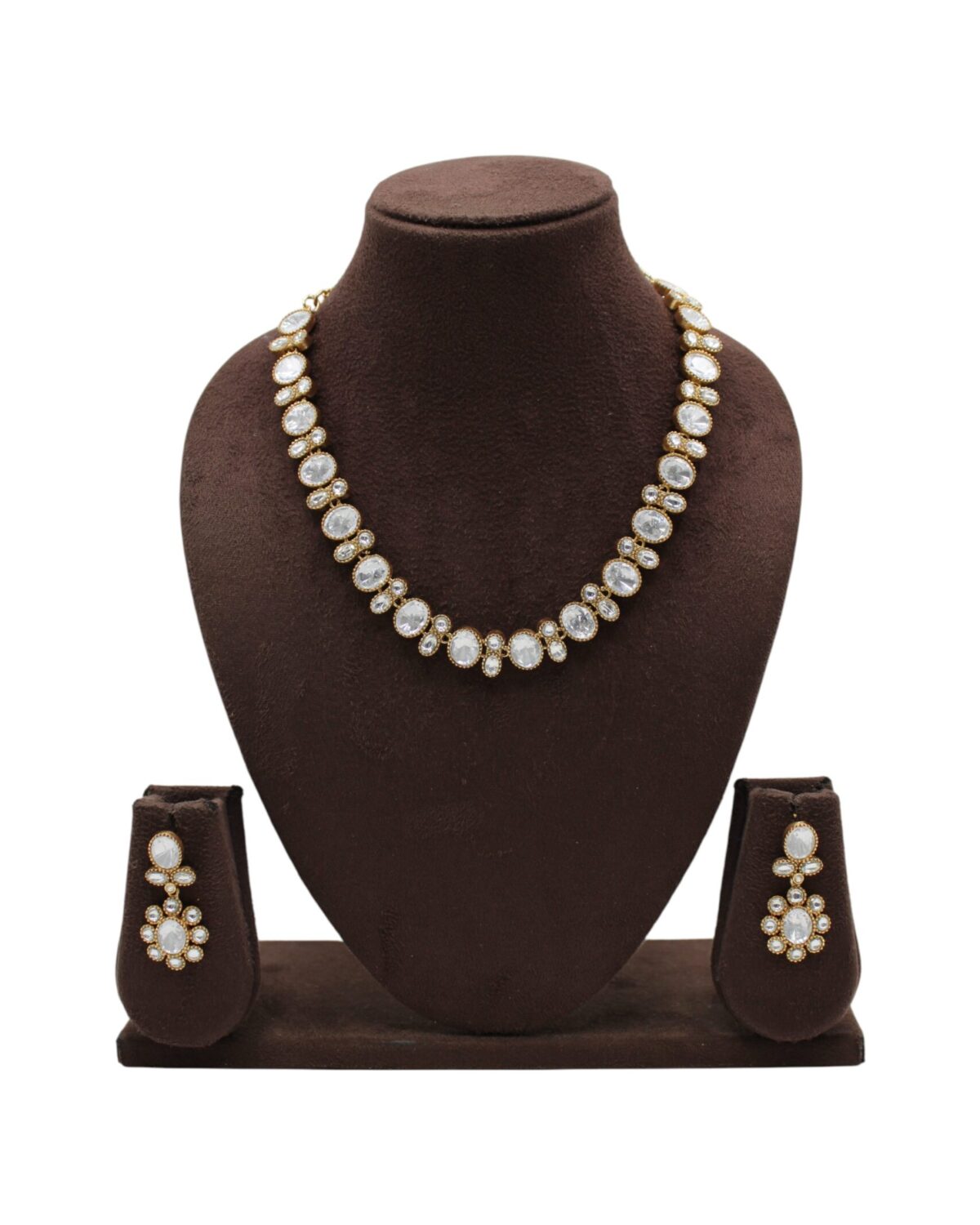 Elegant Pearl Necklace and Earring Set Display