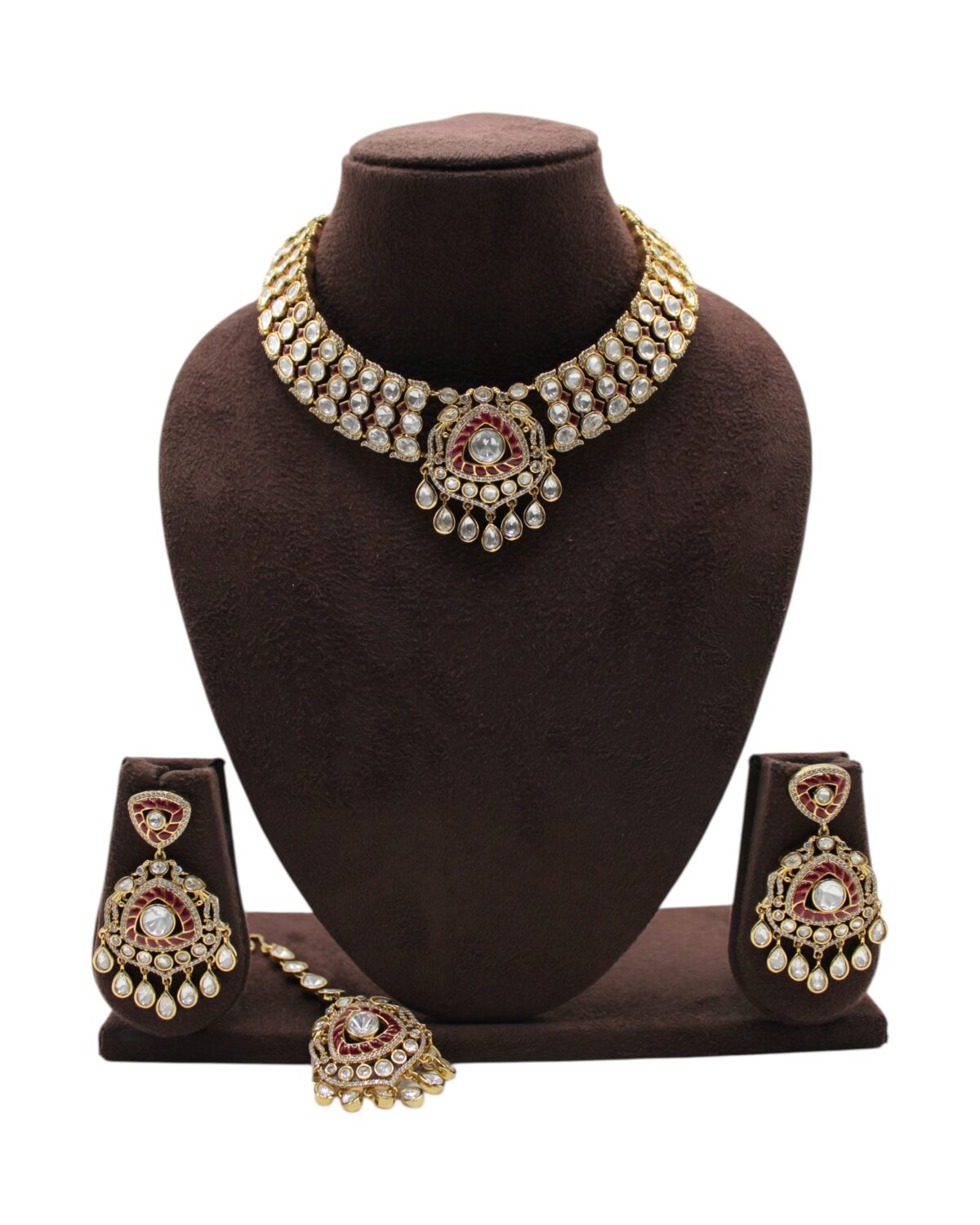 Elegant Traditional Gold Necklace and Earring Set