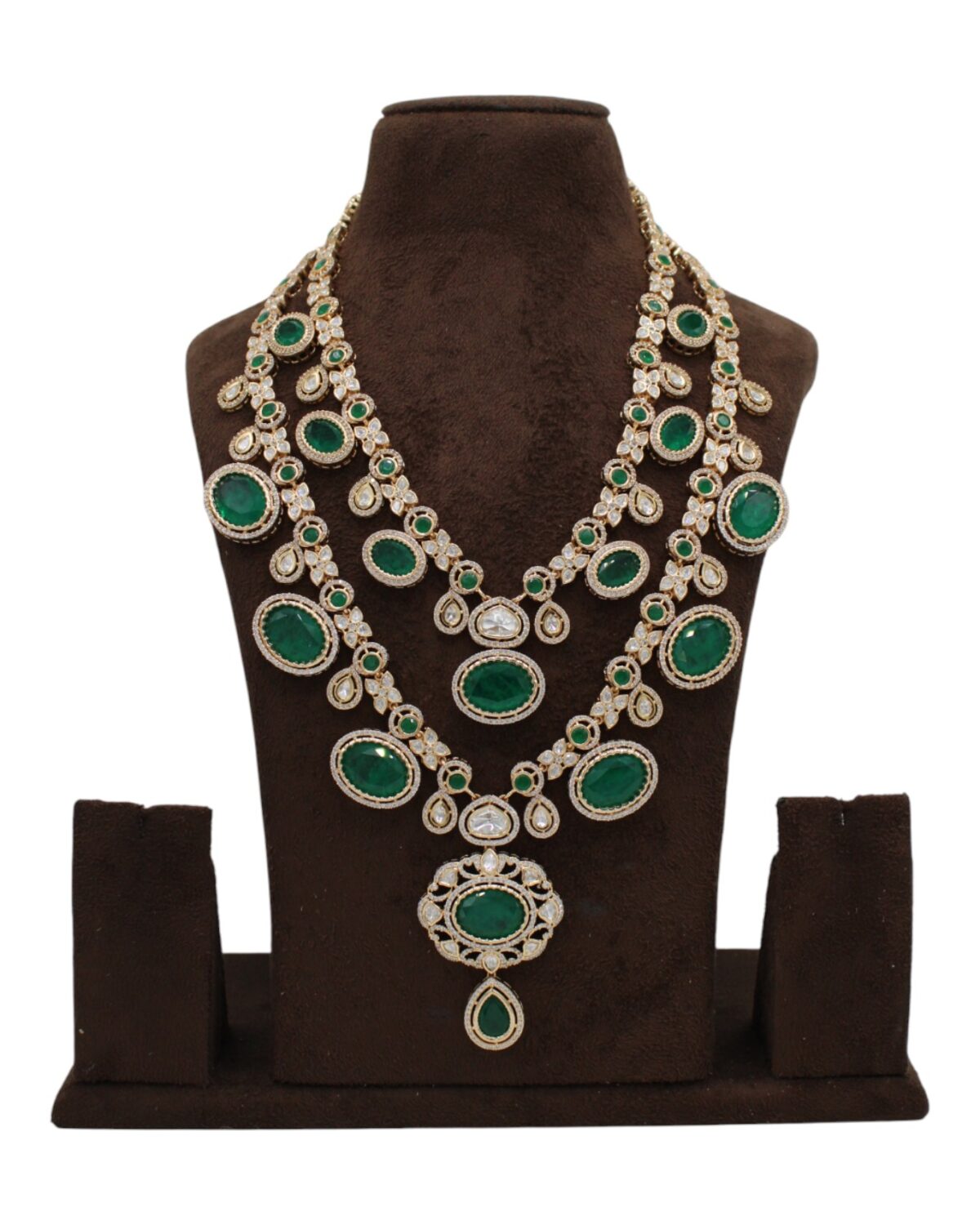 Elegant Green Gemstone Necklace Set