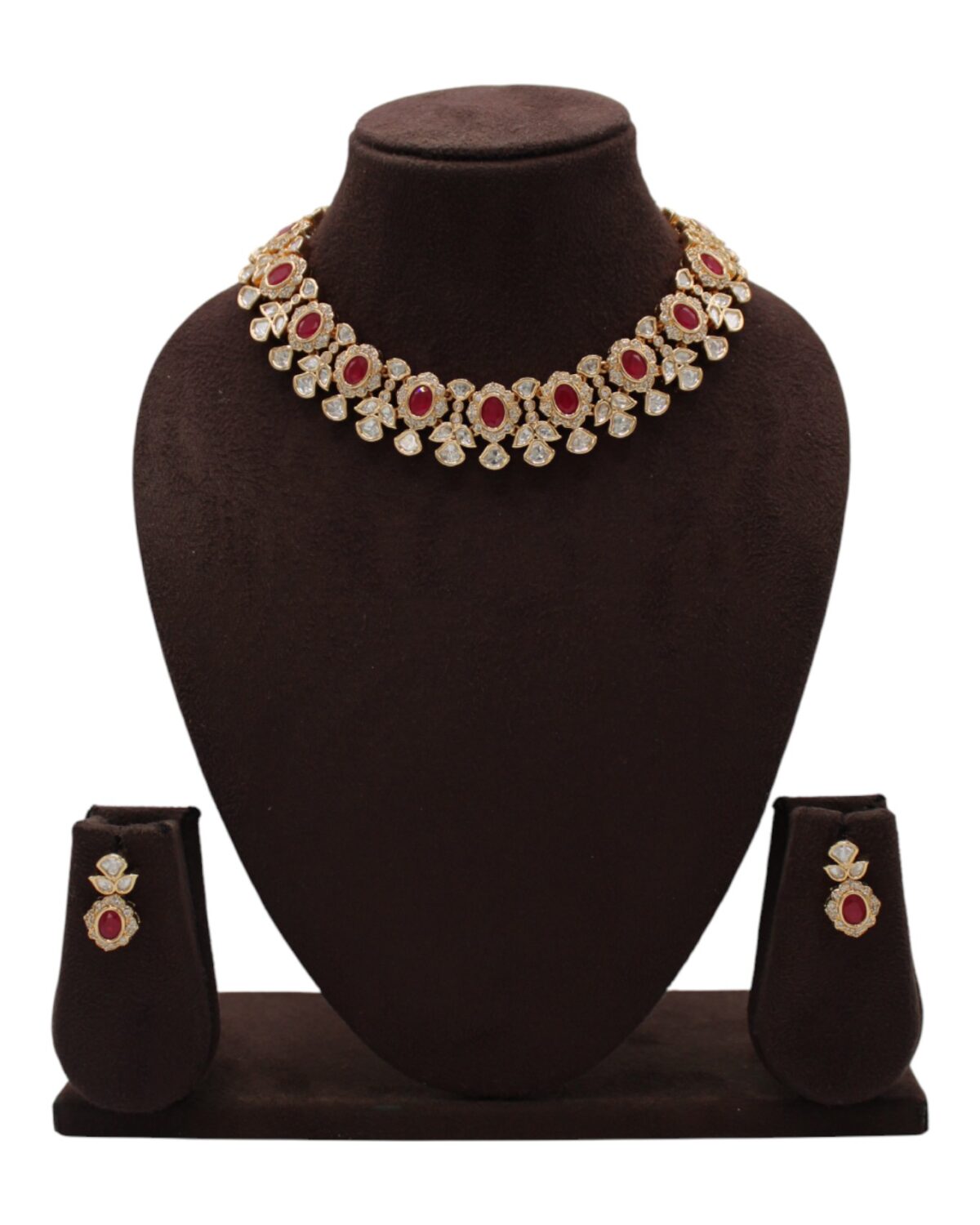 Elegant Gold and Ruby Necklace Set