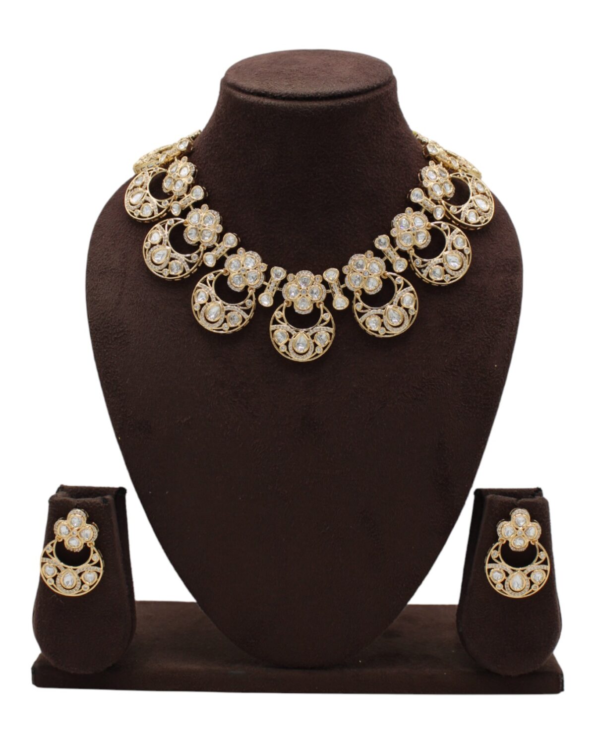 Elegant Gold-Plated Necklace and Earring Set