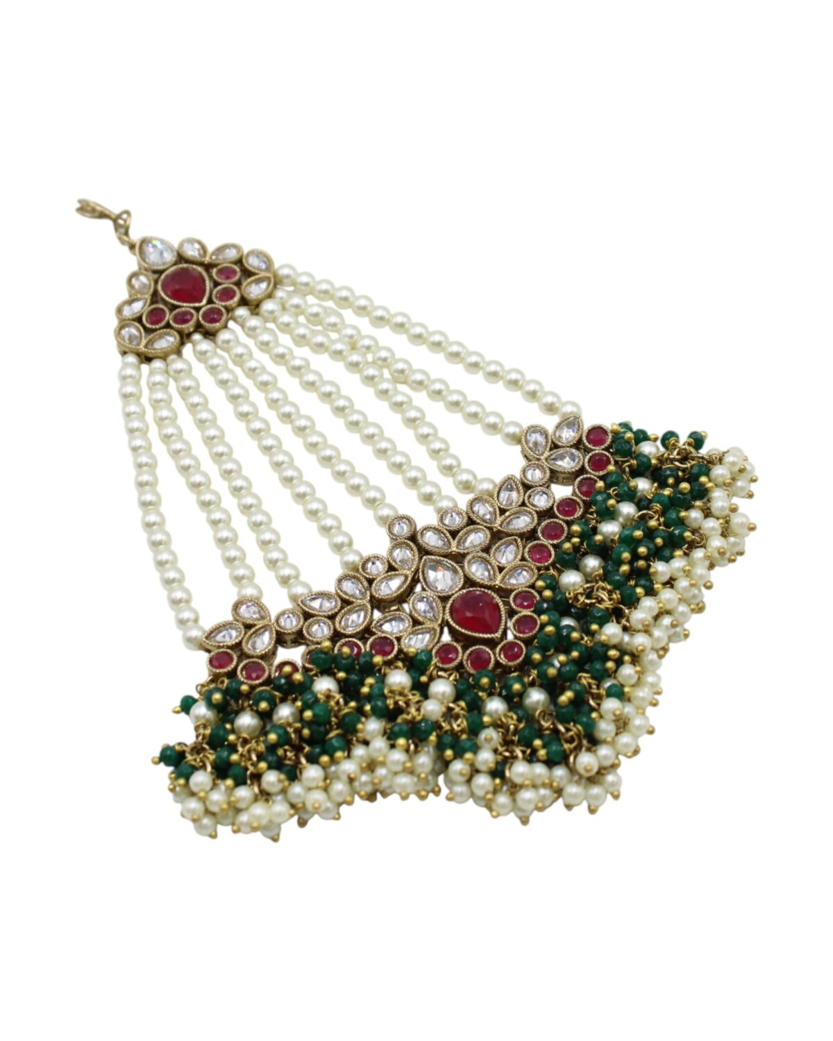 Elegant Traditional Indian Necklace with Pearls and Gemstones