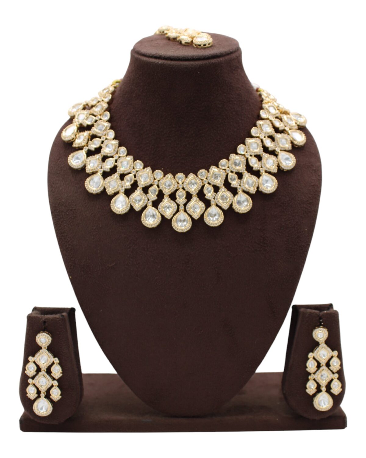 Elegant Gold and Diamond-Style Jewelry Set