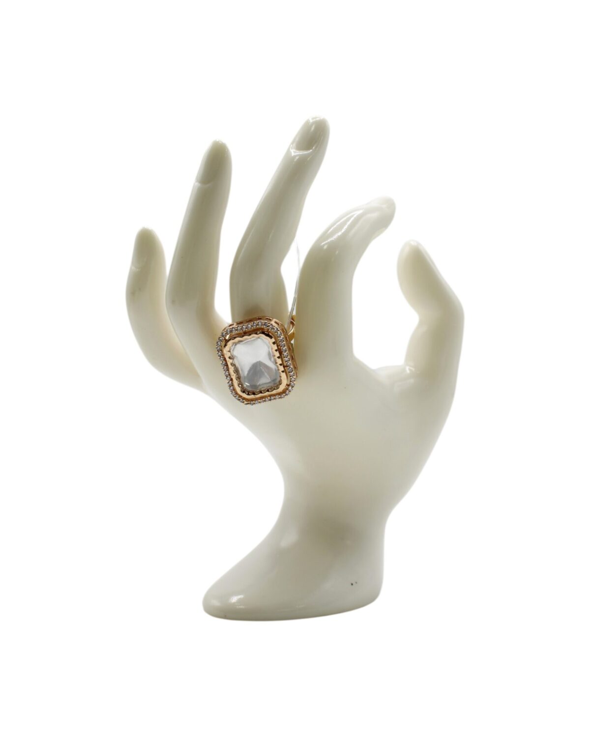 Elegant Display of a Statement Ring on a Porcelain Hand