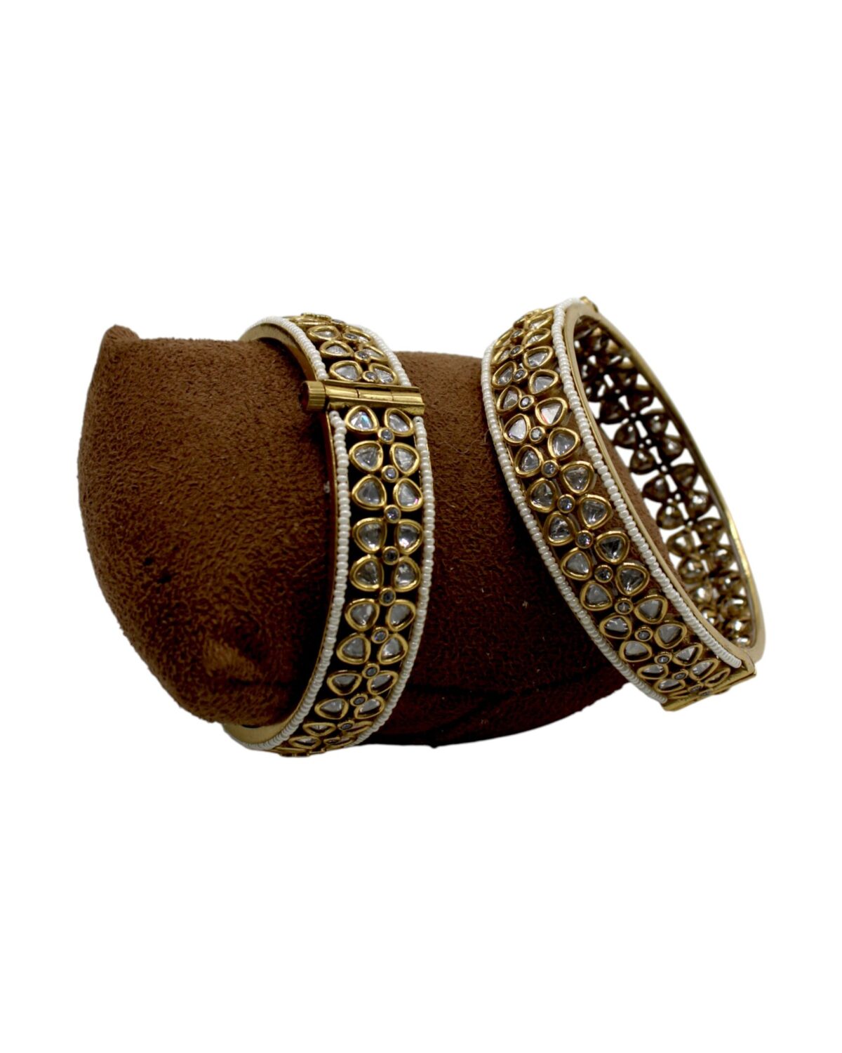 Elegant Gold and Silver Bangles with Intricate Detailing