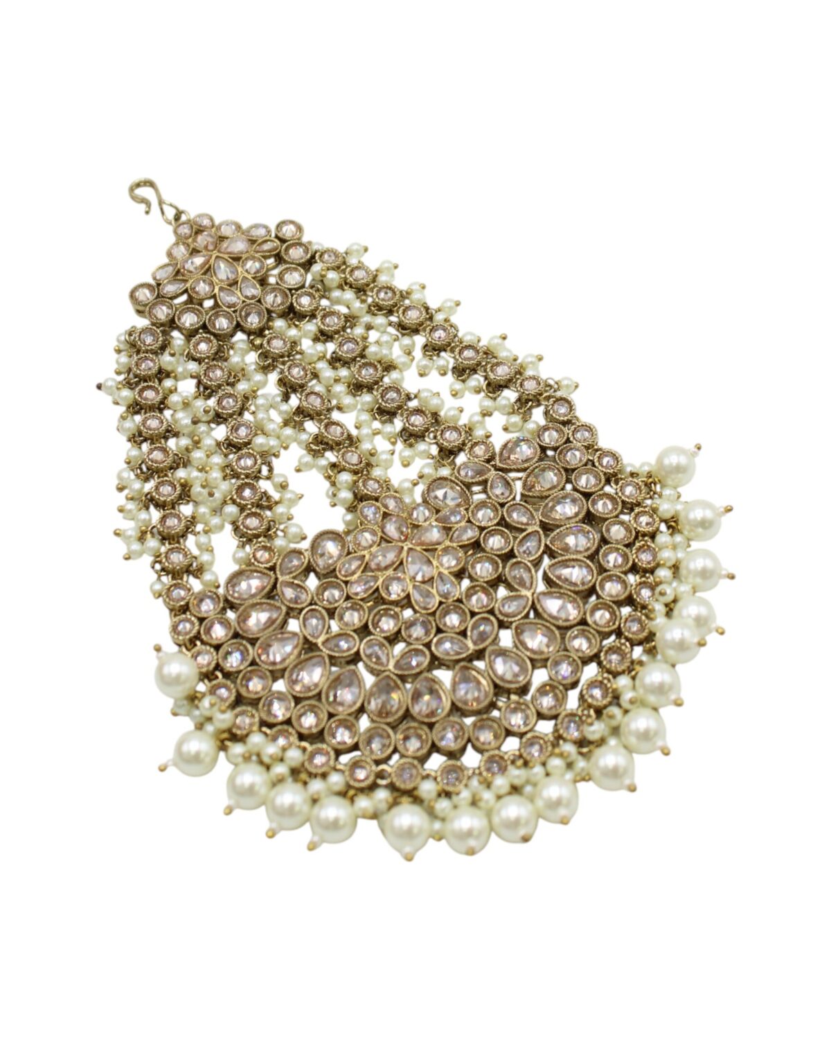 Elegant Pearl and Stone-Studded Earring
