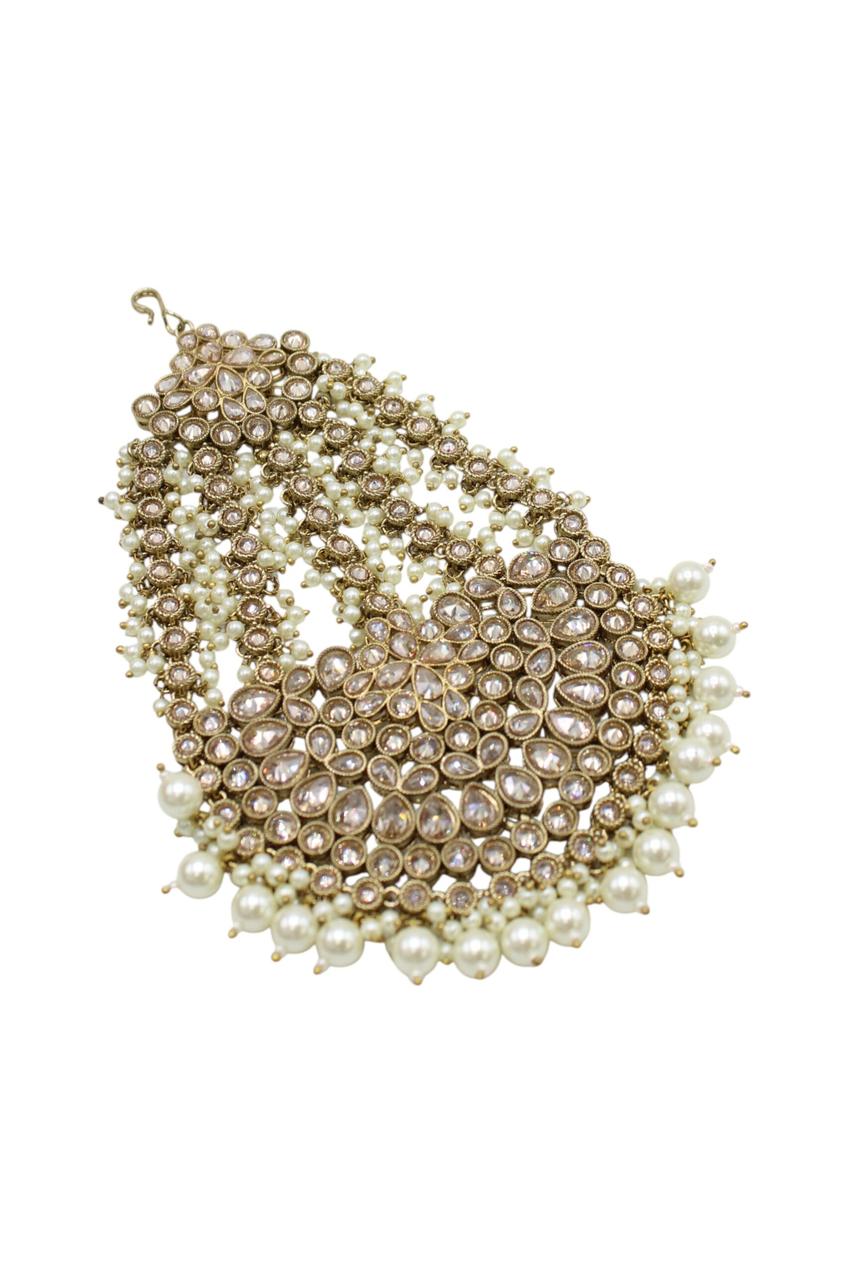 Elegant Pearl and Stone-Studded Earring