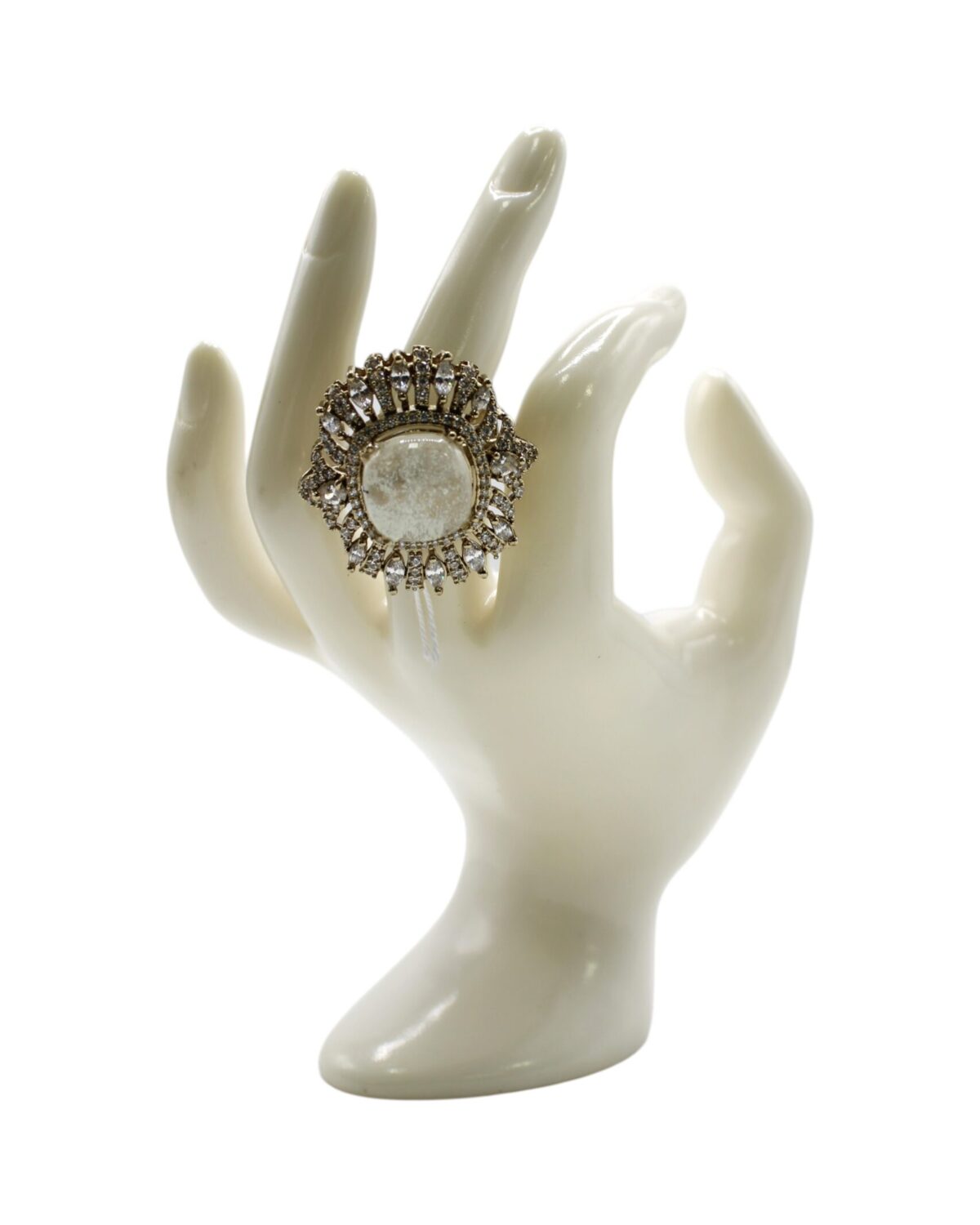 Elegant Vintage Ring Displayed on a Sculpted Hand