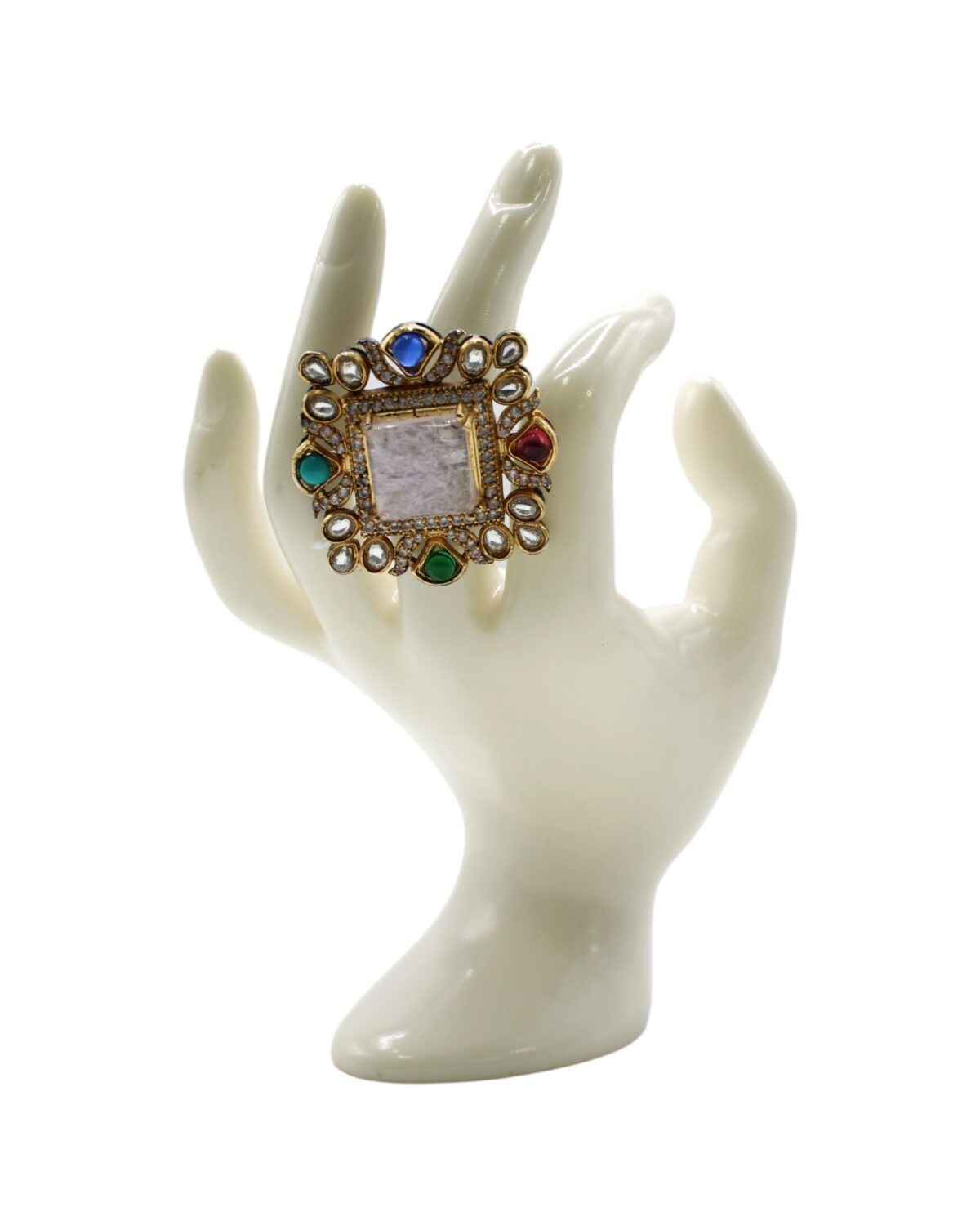 Elegant Vintage Ring Displayed on a Porcelain Hand