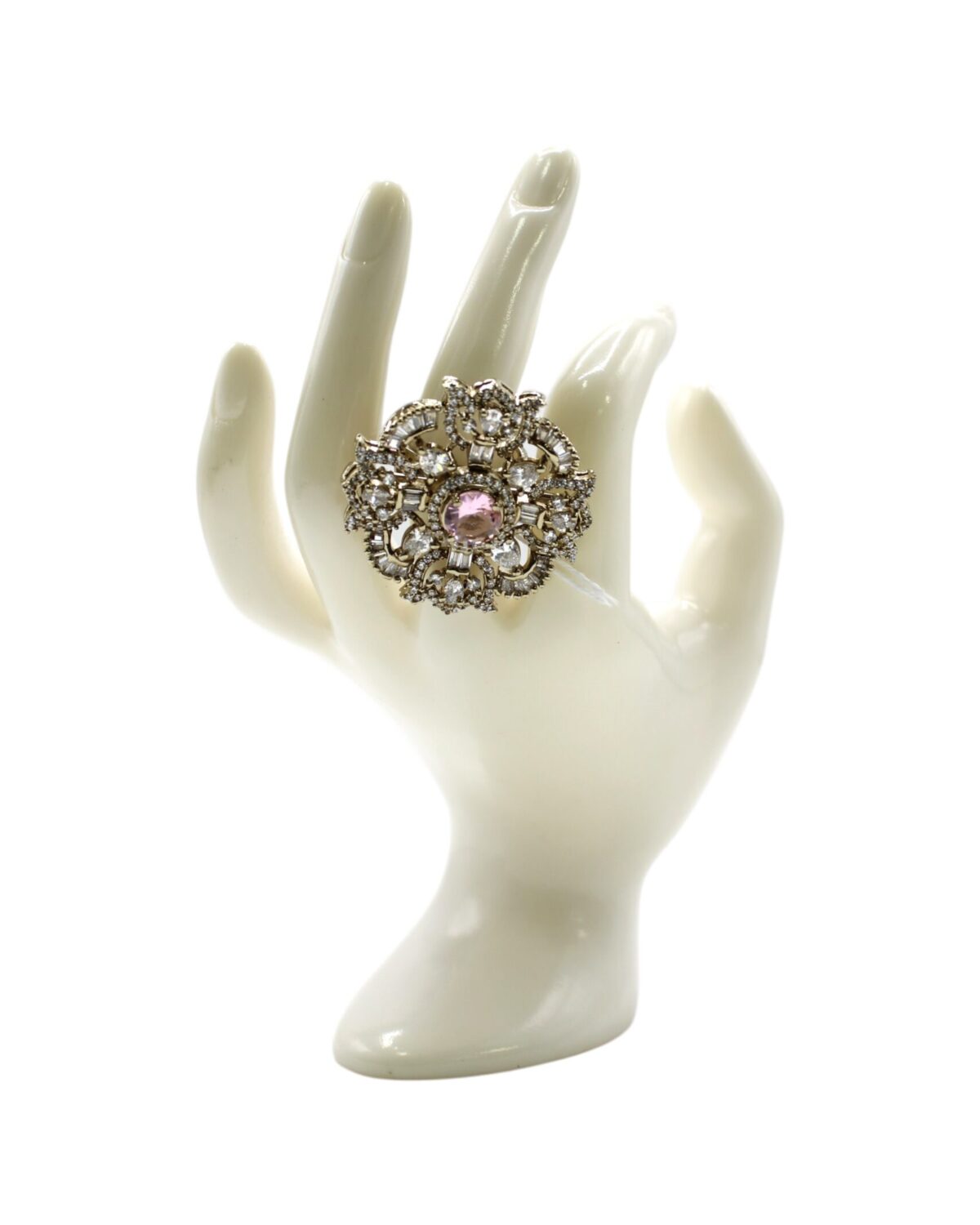 Elegant Vintage Brooch Displayed on a Decorative Hand