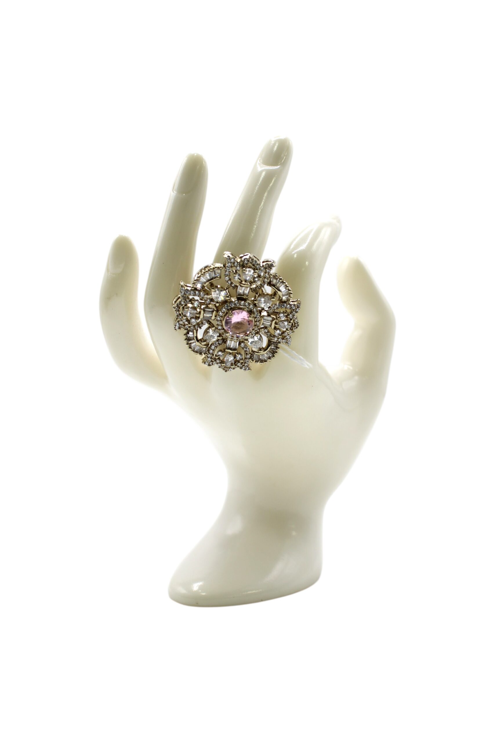 Elegant Vintage Brooch Displayed on a Decorative Hand