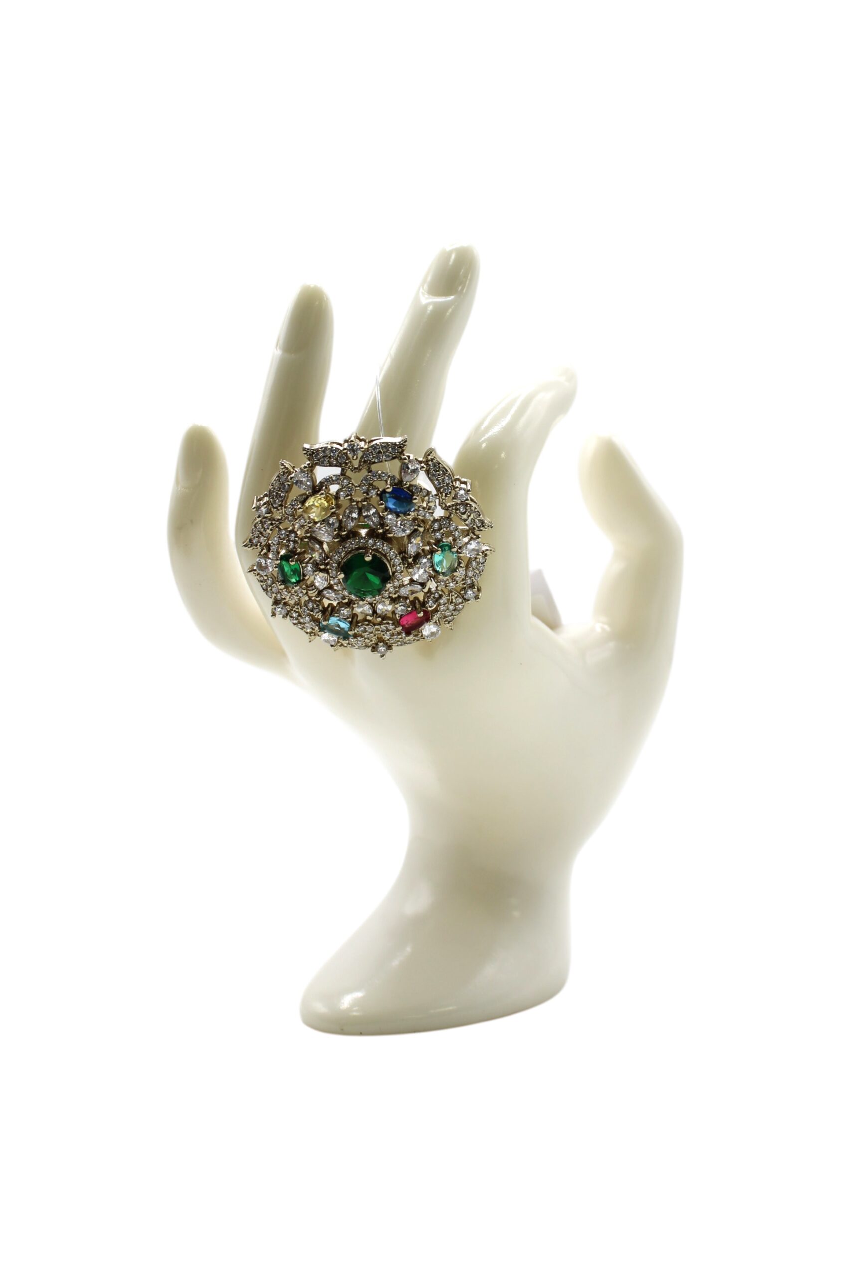 Elegant Vintage Brooch Displayed on a Porcelain Hand