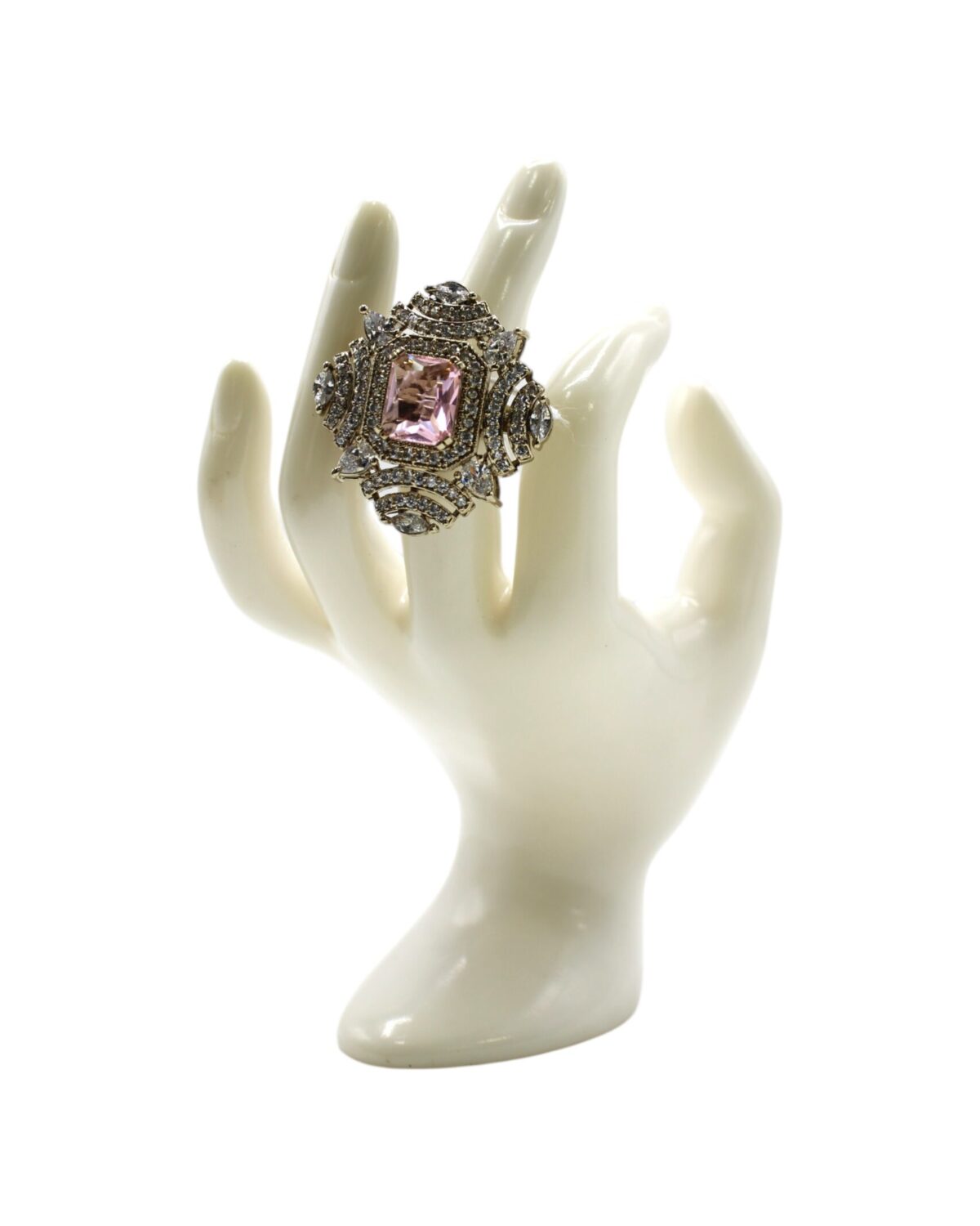 Elegant Vintage Ring Displayed on a Decorative Hand