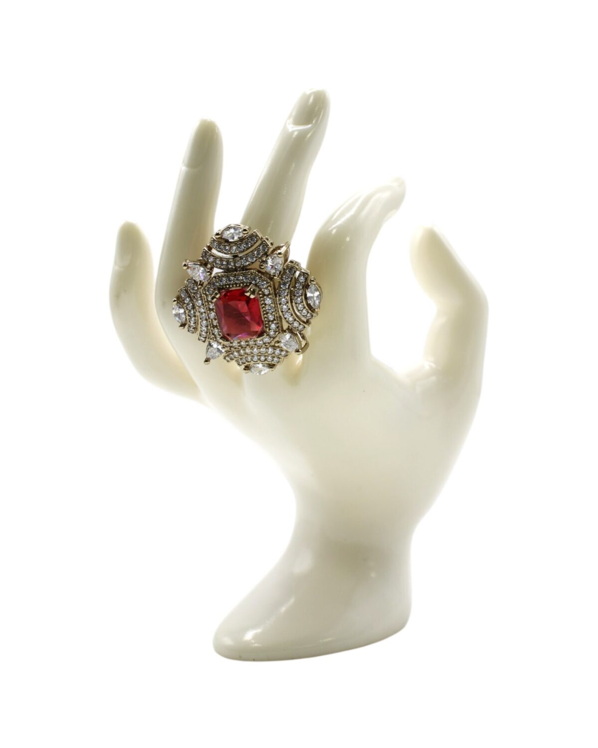 Elegant Vintage Ring Displayed on a Decorative Hand